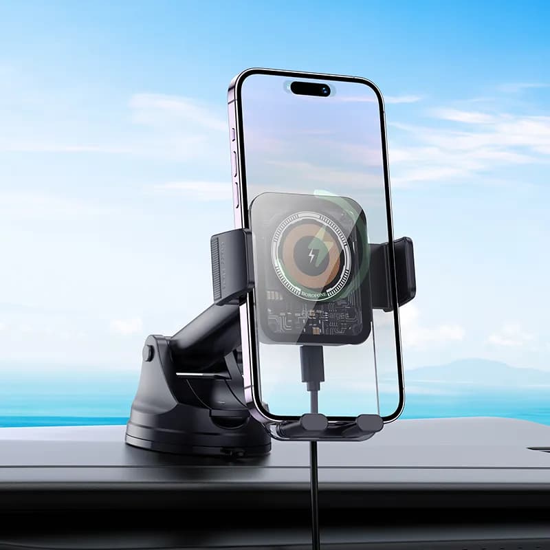 پایه نگهدارنده و شارژر بی سیم تلفن همراه بروفون مدل BH210 — تصویر ۷