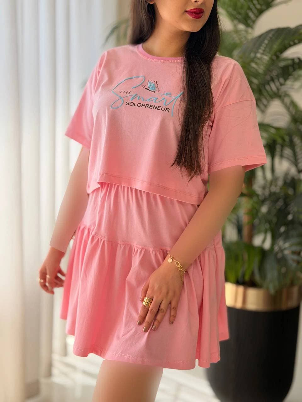 ست تیشرت و دامن مدل ساشا تن خور خاص و جذاب — تصویر ۴
