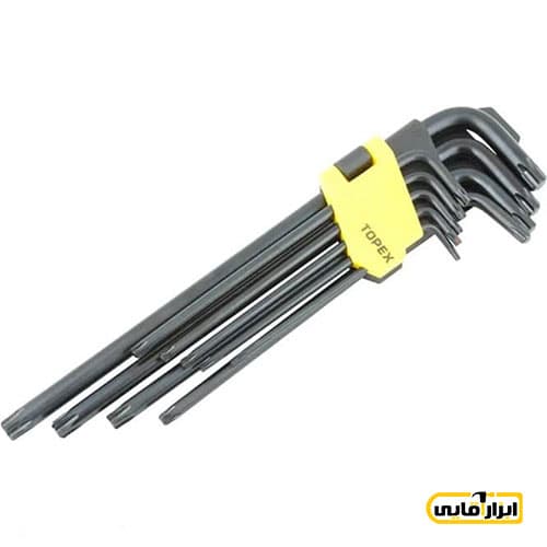 آچار آلن ستاره ای کارتی فوق بلند 9 عددی مشکی تاپکس مدل TP-1003 — تصویر ۲