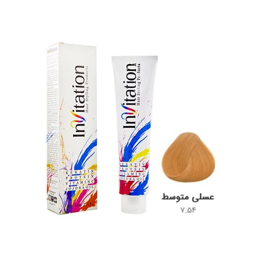 اینویتیشناینویتیشنرنگ مو اینویتیشن شماره ۷.۵۴ رنگ عسلی متوسط