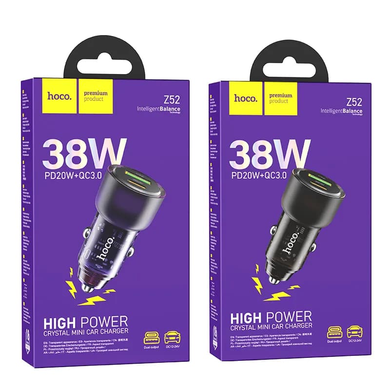 شارژر فندکی 38 وات هوکو مدل Z52 USB — تصویر ۷
