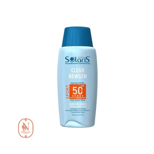 ضد آفتاب ژل هیدرو الکلی SPF50 آردن سولاریس مناسب پوست های چرب و مستعد آکنه 100 میل