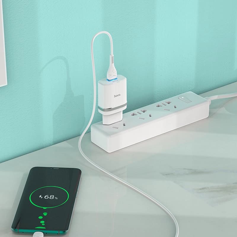 شارژر دیواری برند هوکو مدل C12Q به همراه کابل تایپ سی — تصویر ۷