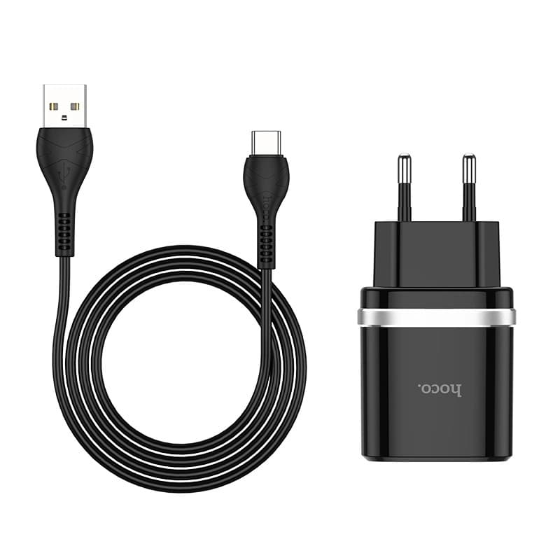 شارژر دیواری برند هوکو مدل C12Q به همراه کابل تایپ سی — تصویر ۲