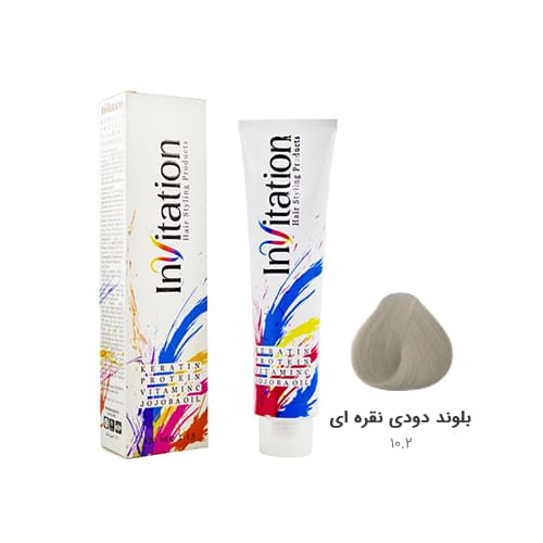 اینویتیشناینویتیشنرنگ مو اینویتیشن شماره ۱۰.۲ رنگ بلوند دودی نقره ای