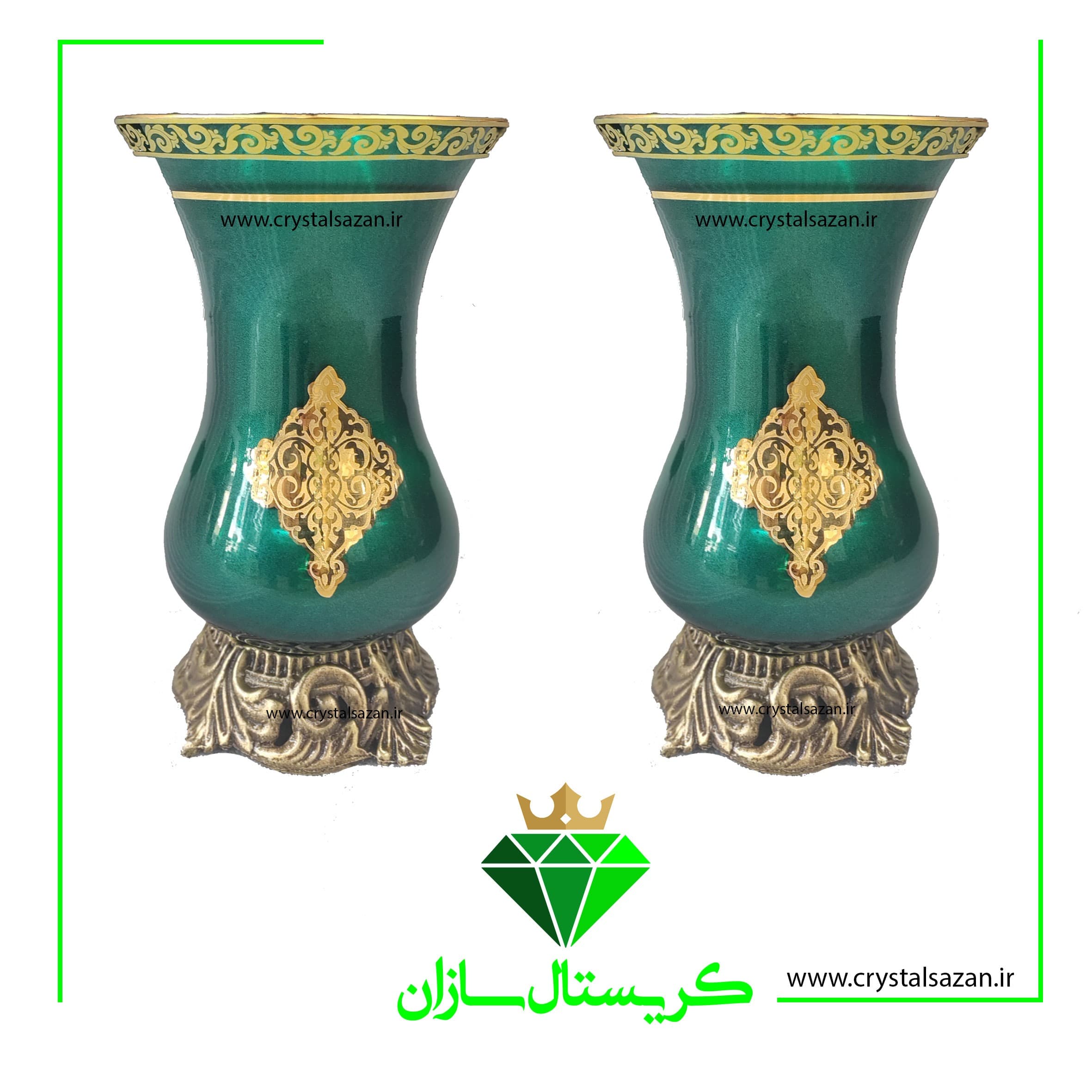 گلدان کریستال جفتی کد G2010 کریستال سازان