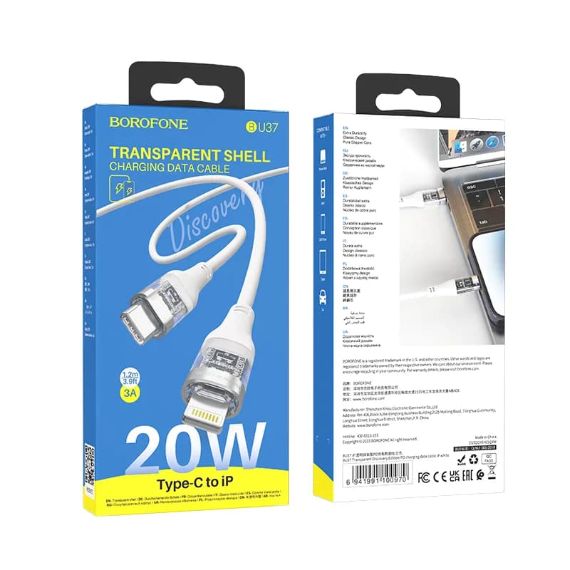 کابل شارژ برند بروفون مدل BU37 با سری تایپ سی به آیفونی — تصویر ۵