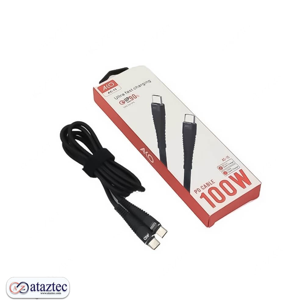کابل شارژ دو سر تایپ سی آکو AC-15 |شارژ سریع و انتقال پایدار