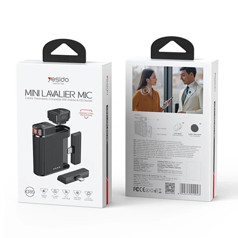 میکروفون دوکاربره نویزکنسلینگ یسیدو YESIDO KR19 — تصویر ۲