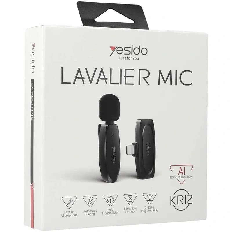 میکروفون یقه ای بی سیم لایتنینگ یسیدو Yesido KR12 — تصویر ۲