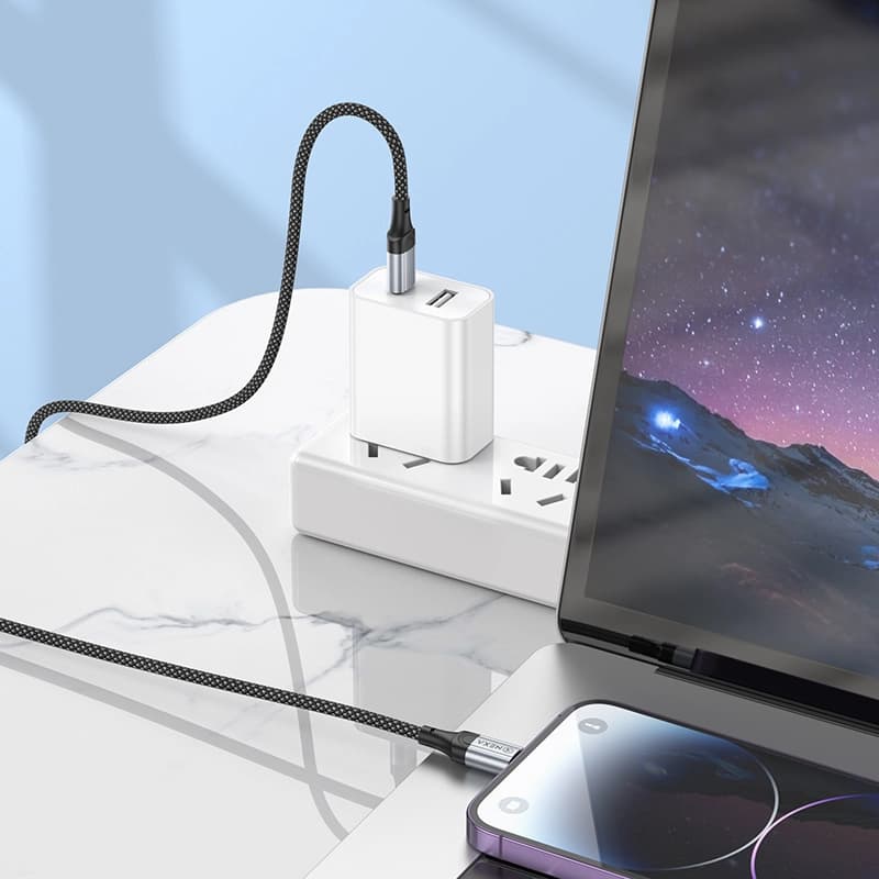 کابل شارژ 27 وات برند نکسا مدل L21 با سری تایپ سی به لایتنینگ — تصویر ۸