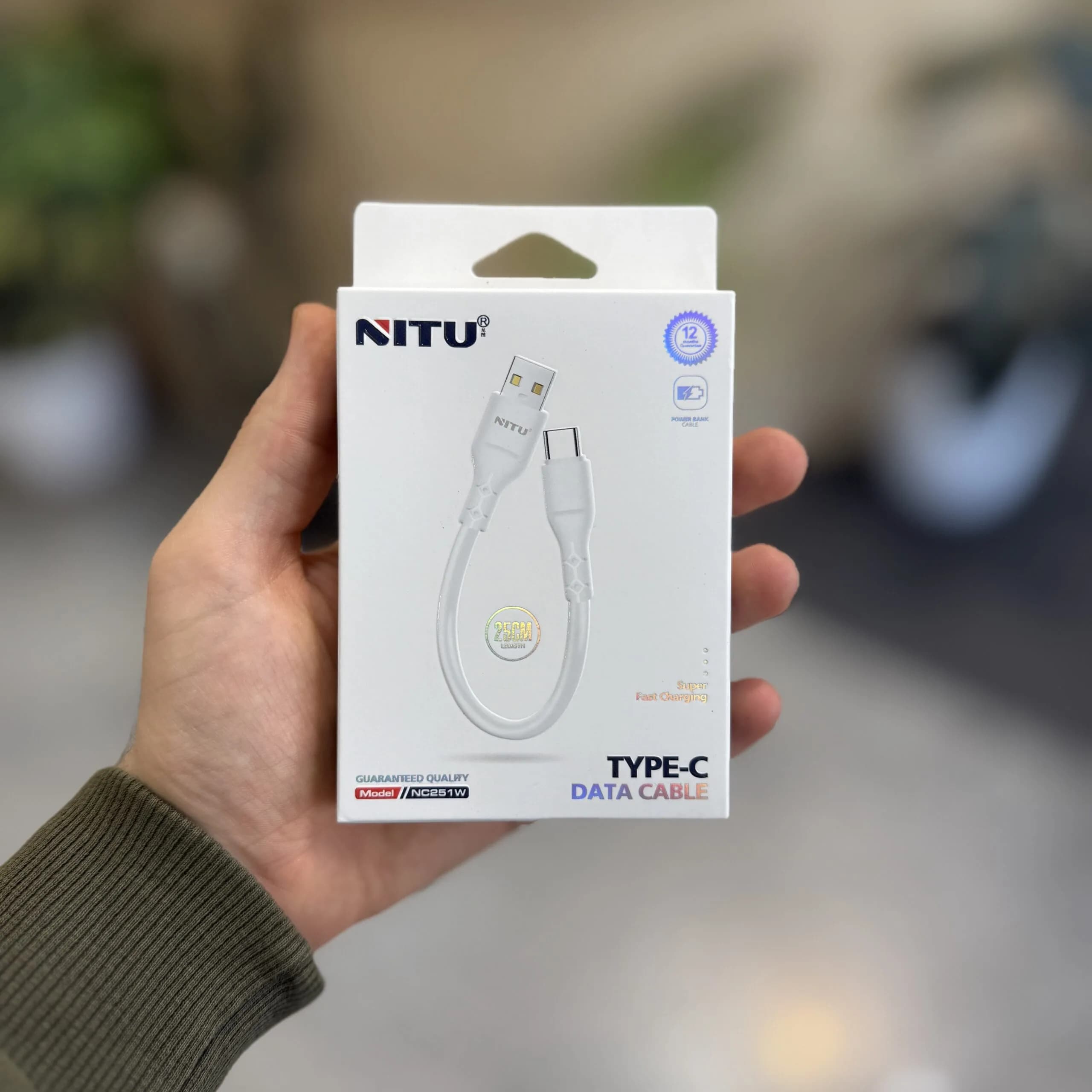 کابل شارژ پاوربانک NITU Type-C مدل NC251 — تصویر ۲