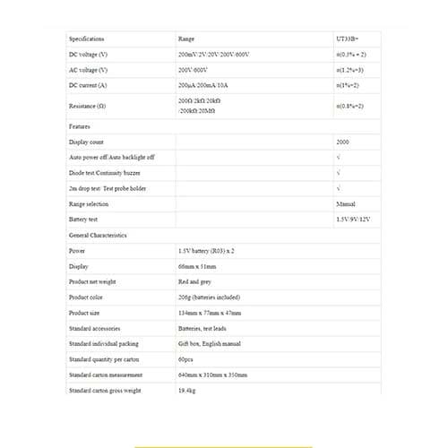 مولتی متر یو نی تی UNI-T UT33B+ — تصویر ۶