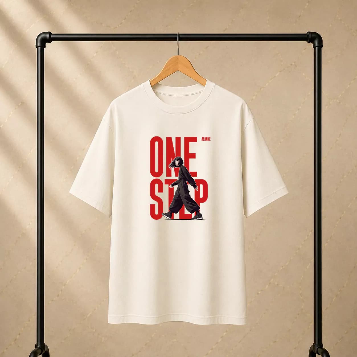 تیشرت پنبه دو نخ طرح One Step