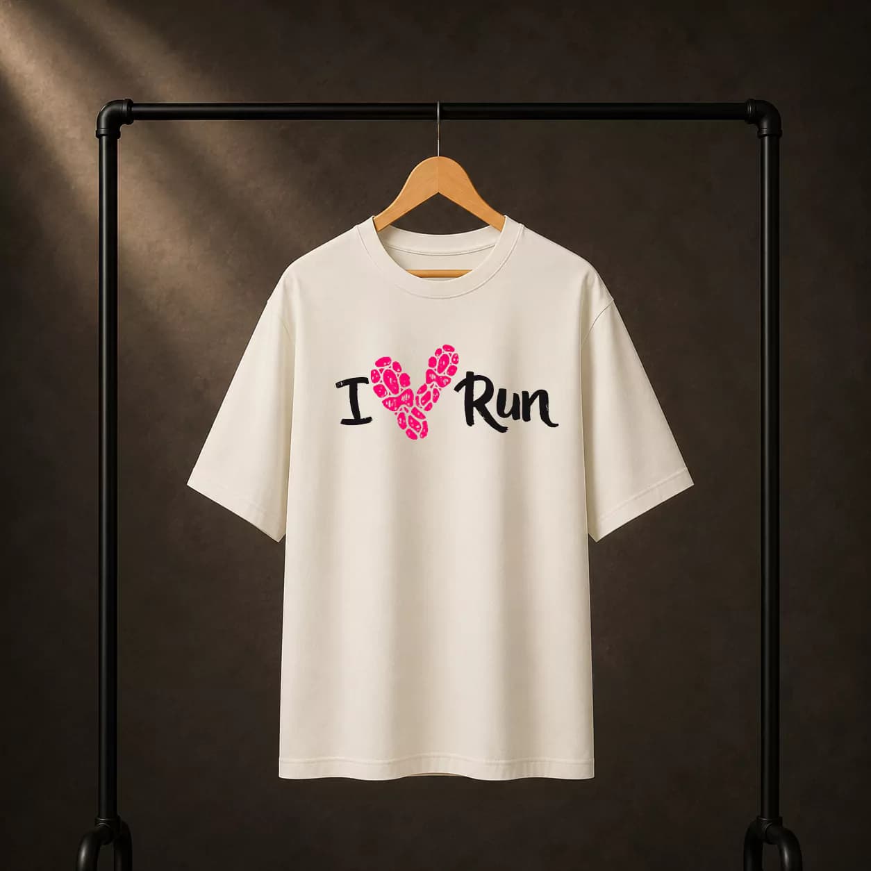 تیشرت پنبه دو نخ طرح I Love Run — تصویر ۲