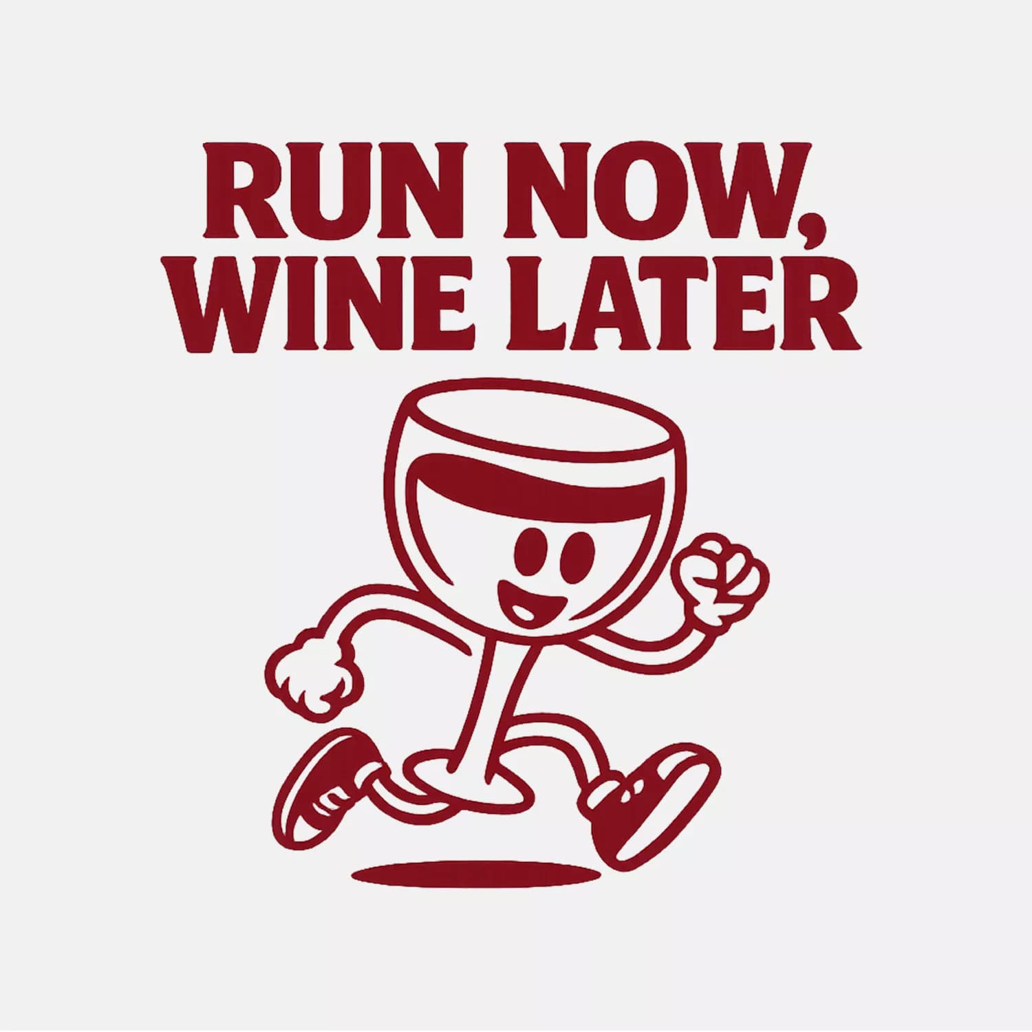 تیشرت پنبه دو نخ طرح Run Now, Wine Later — تصویر ۳
