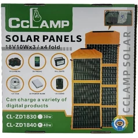 پنل خورشیدی تاشو کیفی 40 وات سی سی لامپ مدل CL-ZD1840 — تصویر ۶