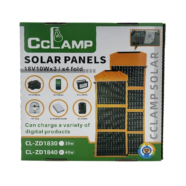 پنل خورشیدی تاشو کیفی 40 وات سی سی لامپ مدل CL-ZD1840 — تصویر ۴