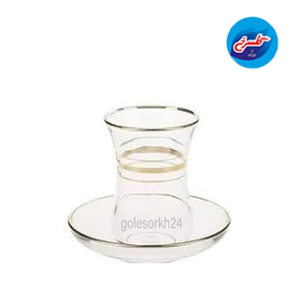 استکان نعلبکی پاشاباغچه طلایی — تصویر ۲