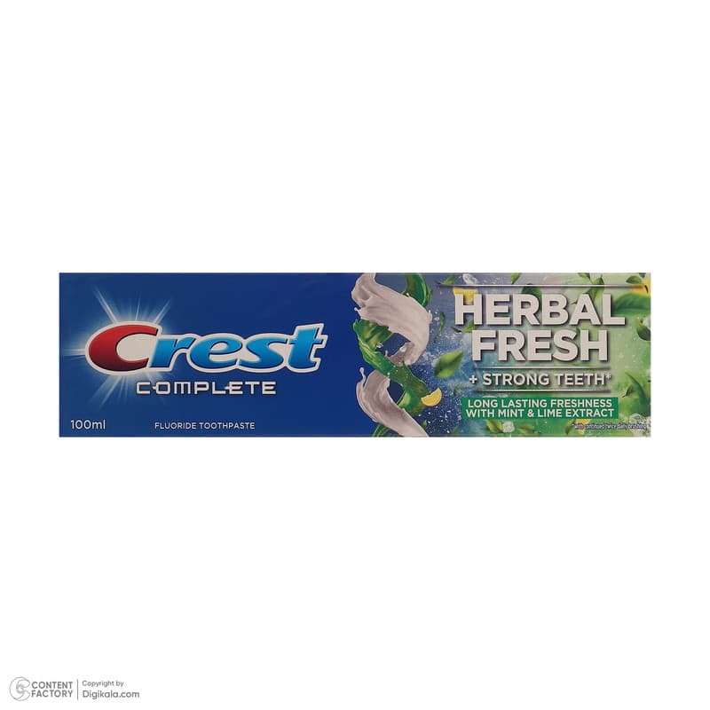 خمیر دندان کاهش دهنده پلاک دندان کرست مدل HERBAL FRESH حجم 100 میلیلیتر — تصویر ۲