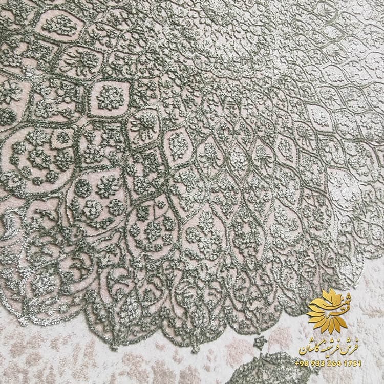 فرش 700 شانه سبز نئو کلاسیک وینتیج کد 71050ng — تصویر ۳