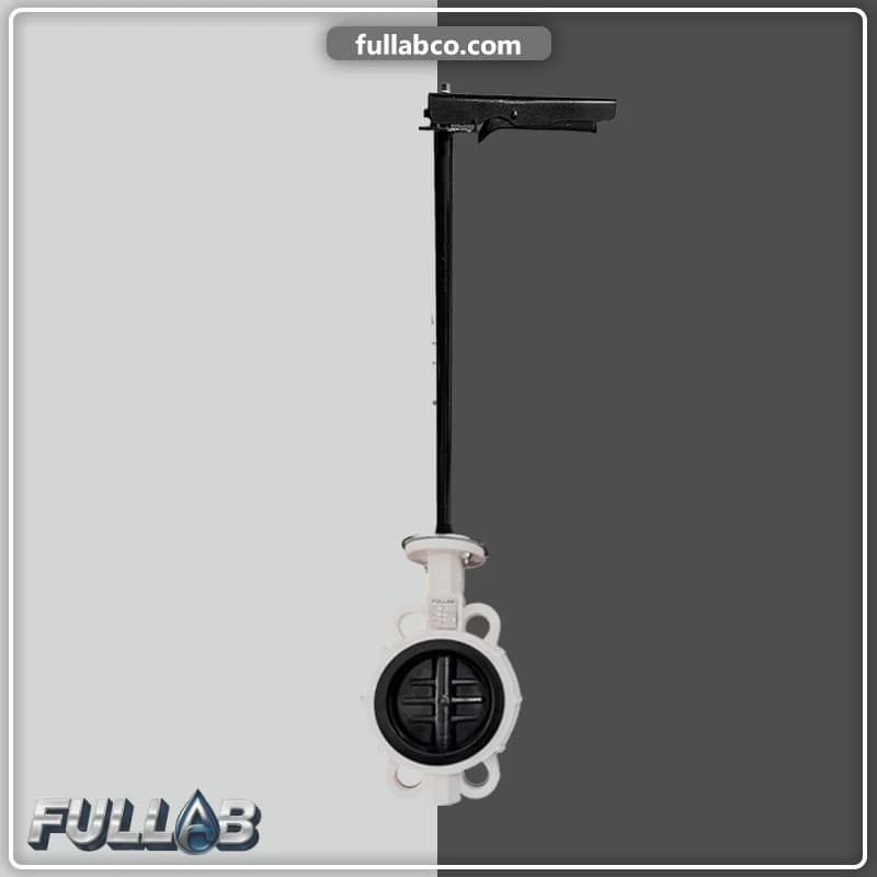 شیر پروانه دسته بلند بدنه پلیمر دیسک پلیمر برند فولاب FULLAB