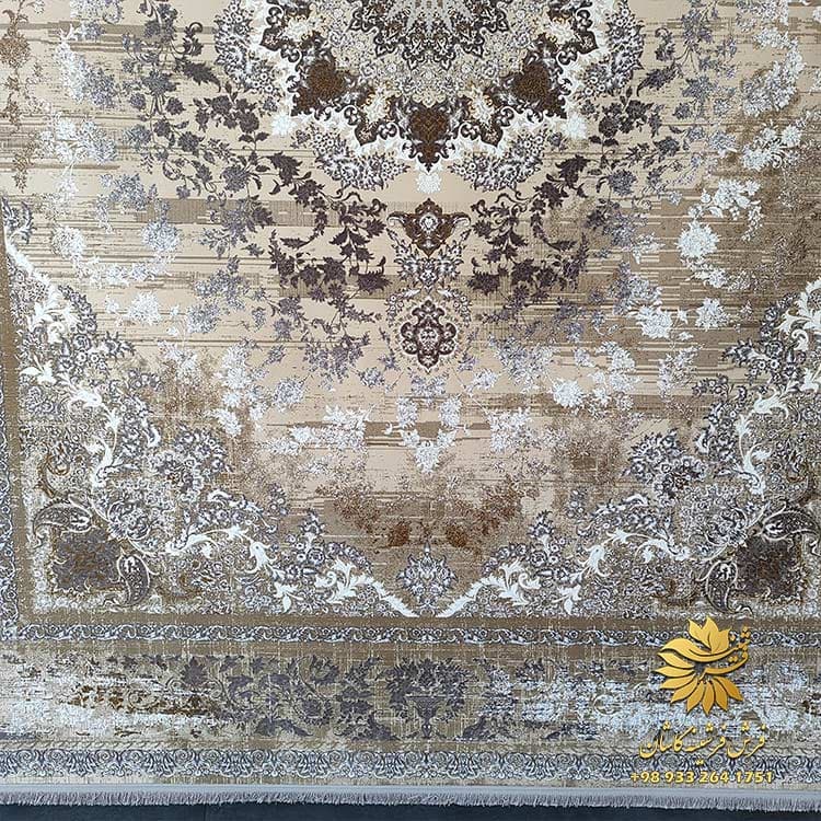 فرش وینتیج کرم 1200 شانه گل برجسته کد 9030 — تصویر ۳
