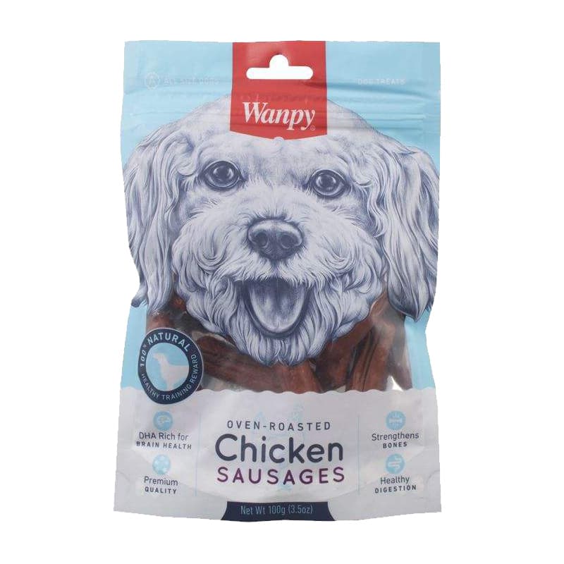 تشویقی سگ ونپی مدل سوسیس مرغ Chicken Sausages وزن 100 گرم