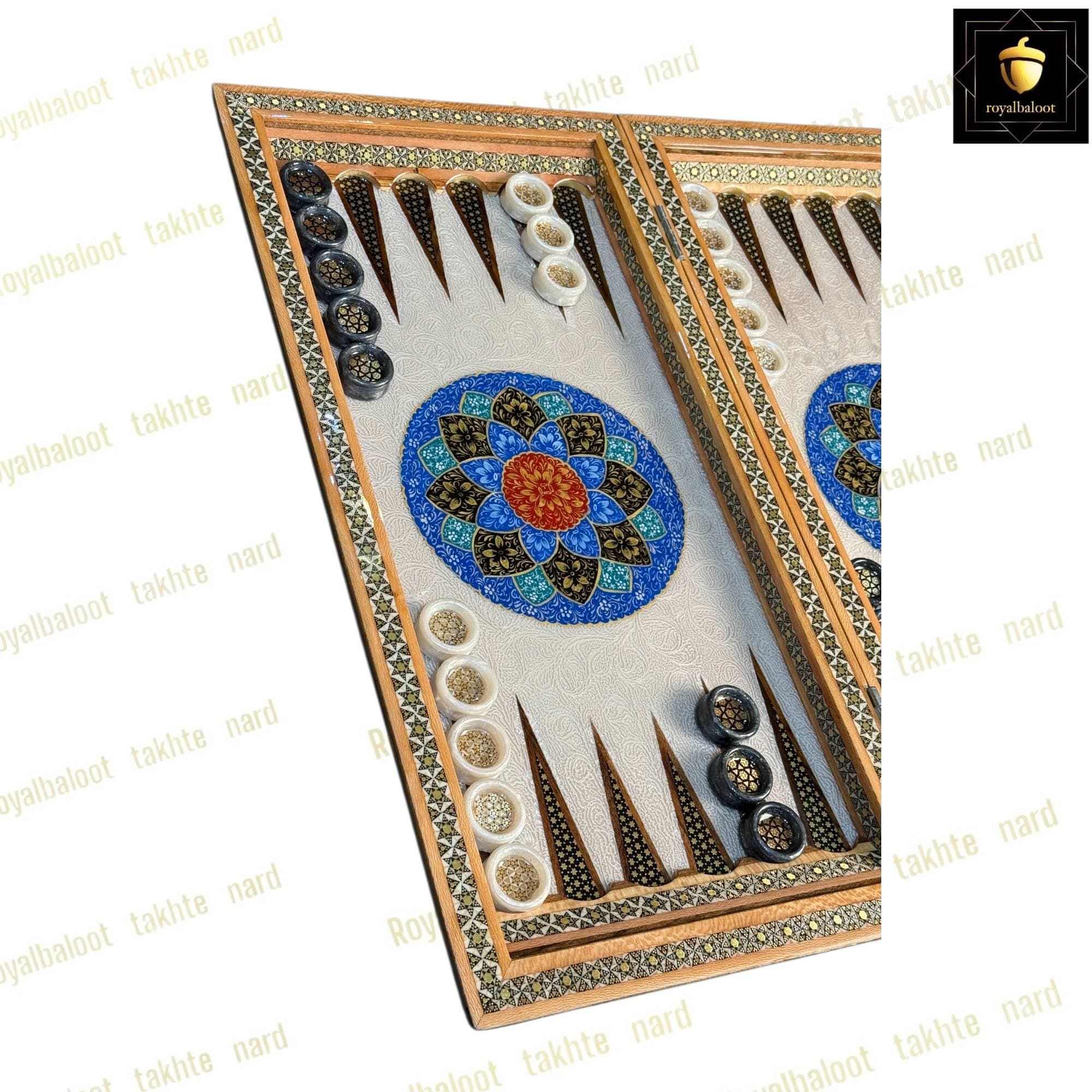 تخته نرد خاتم نقاشی تذهیب اسلیمی کد 526 — تصویر ۳