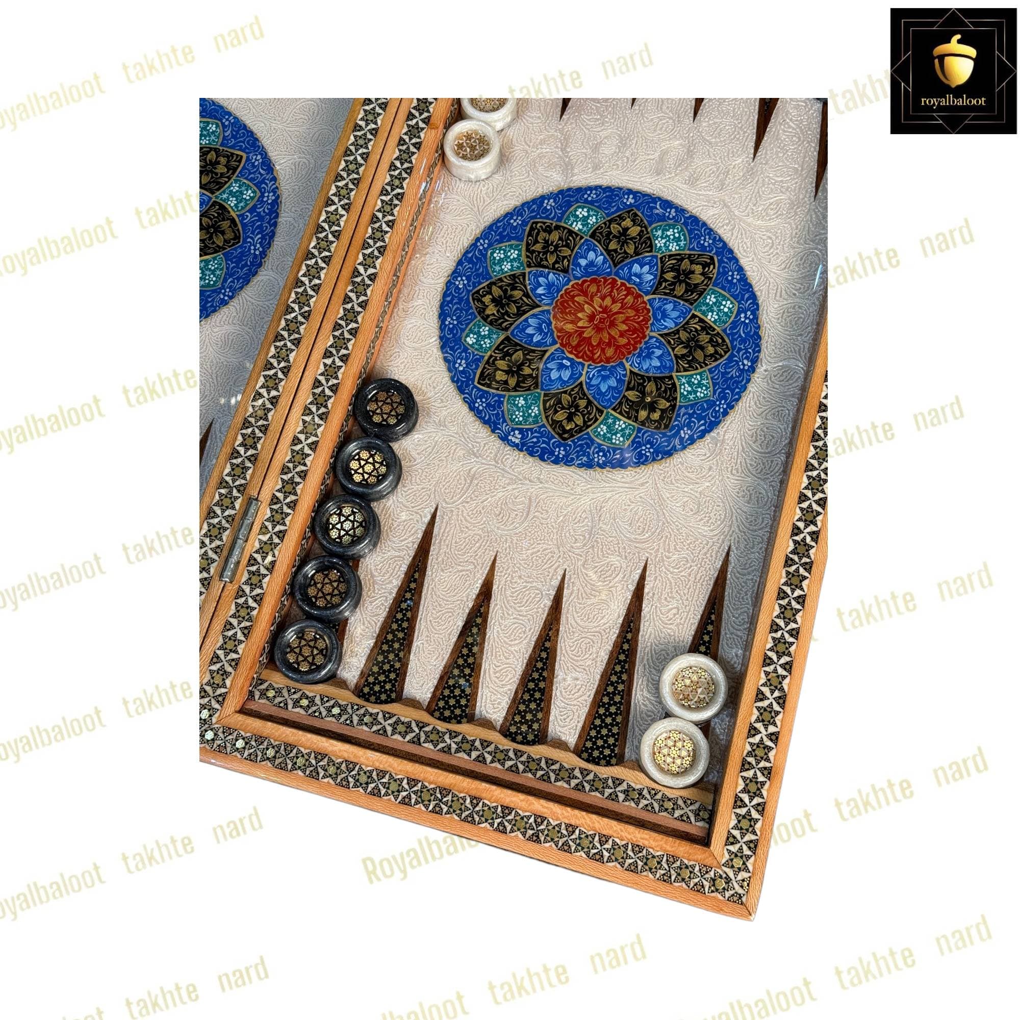 تخته نرد خاتم نقاشی تذهیب اسلیمی کد 526 — تصویر ۷