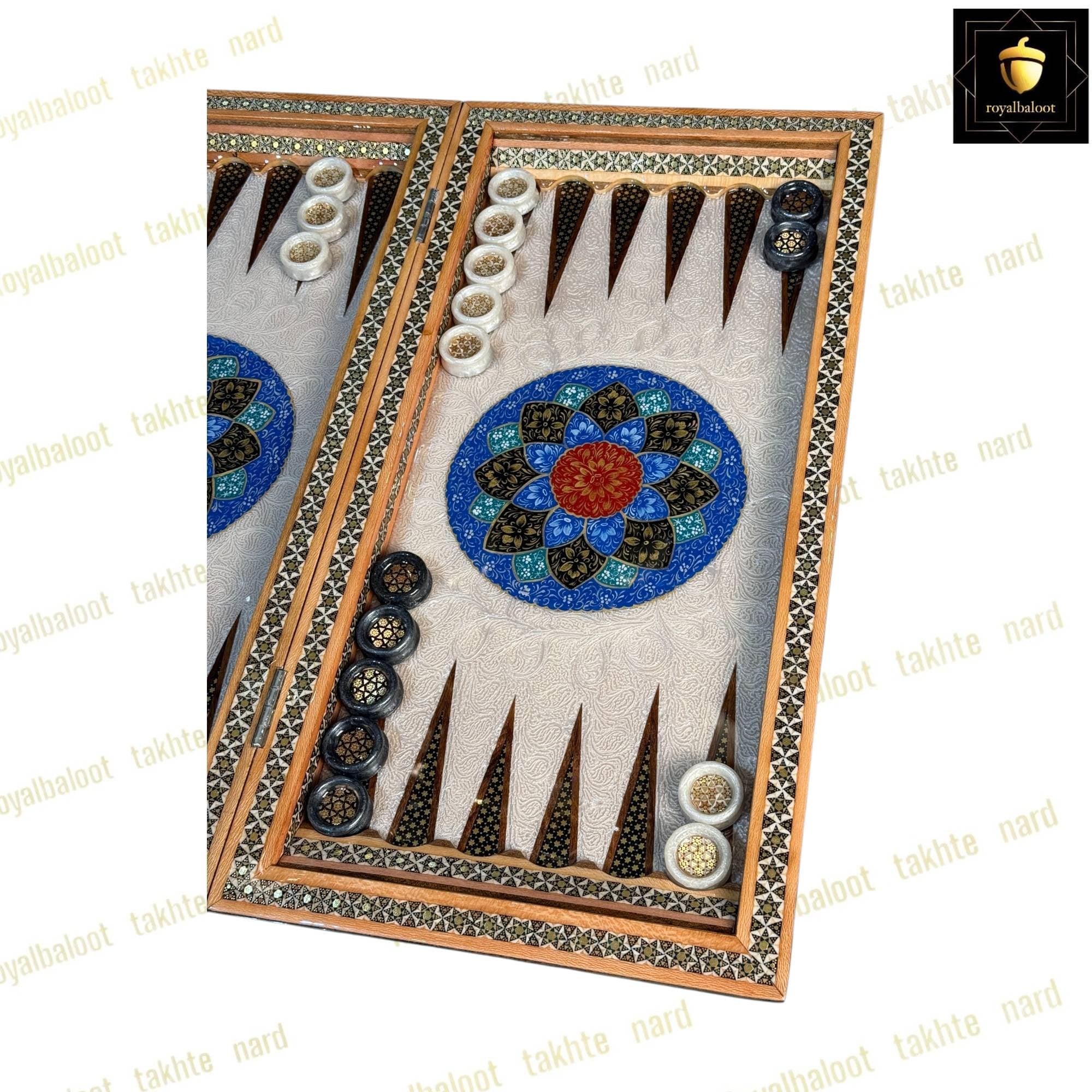 تخته نرد خاتم نقاشی تذهیب اسلیمی کد 526 — تصویر ۴