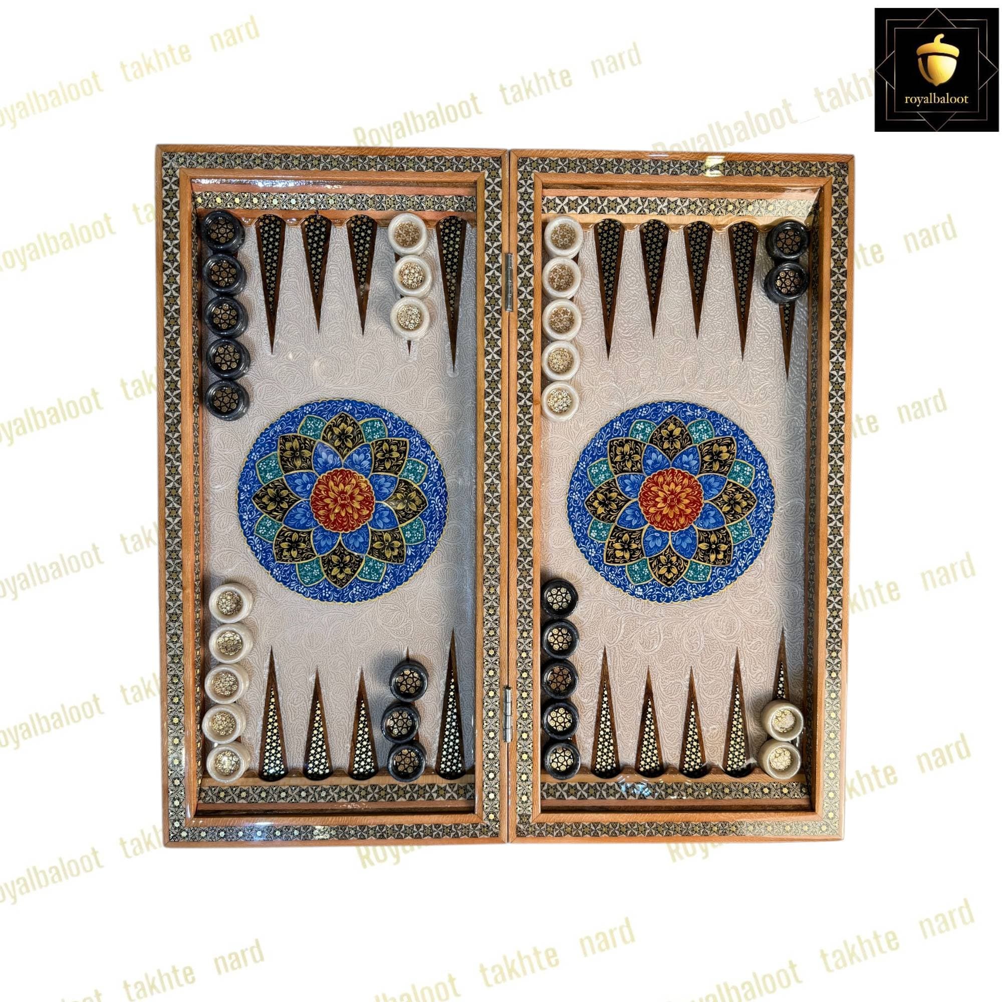 تخته نرد خاتم نقاشی تذهیب اسلیمی کد 526 — تصویر ۲