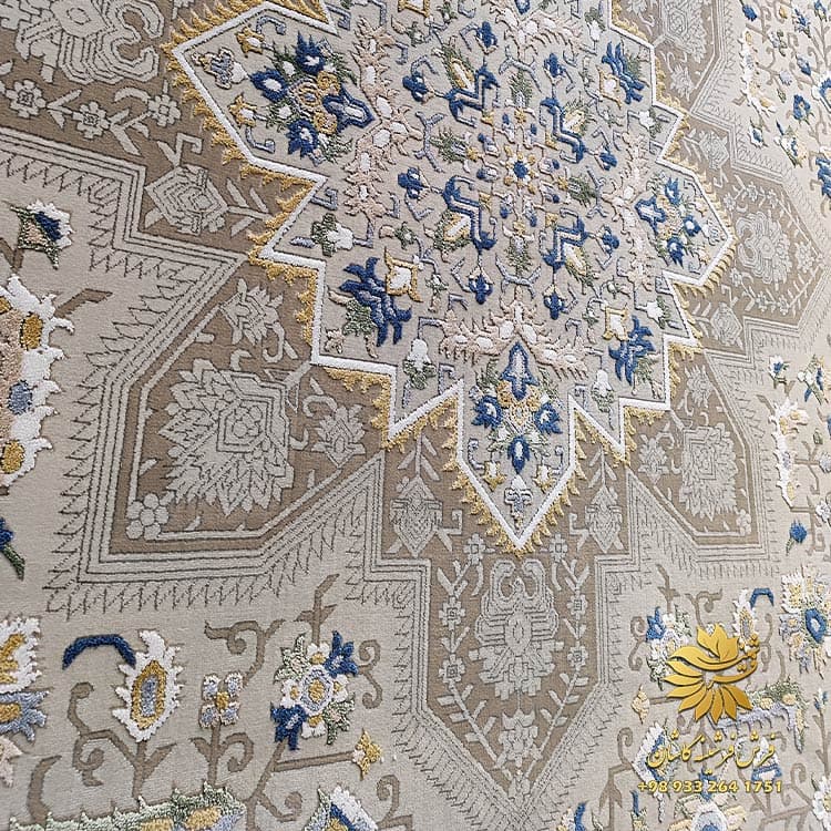 فرش سلطان آبادی ماشینی 700 شانه زمینه کرم 75020 — تصویر ۴