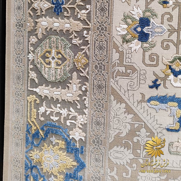 فرش سلطان آبادی ماشینی 700 شانه زمینه کرم 75020 — تصویر ۳