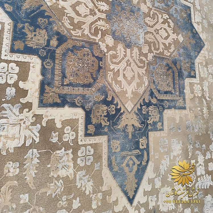 فرش هریس آبی 1200 شانه وینتیج — تصویر ۳