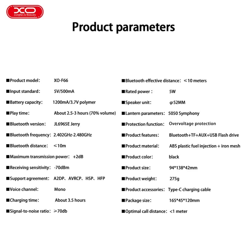 اسپیکر بلوتوثی ایکس او مدل XO F66 — تصویر ۳