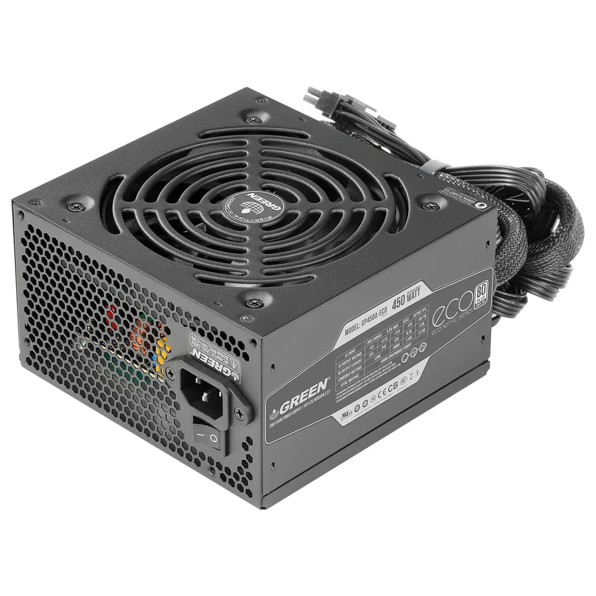 پاور کامپیوتر 450 وات گرین استاندارد 80 پلاس مدل GP450A-ECO