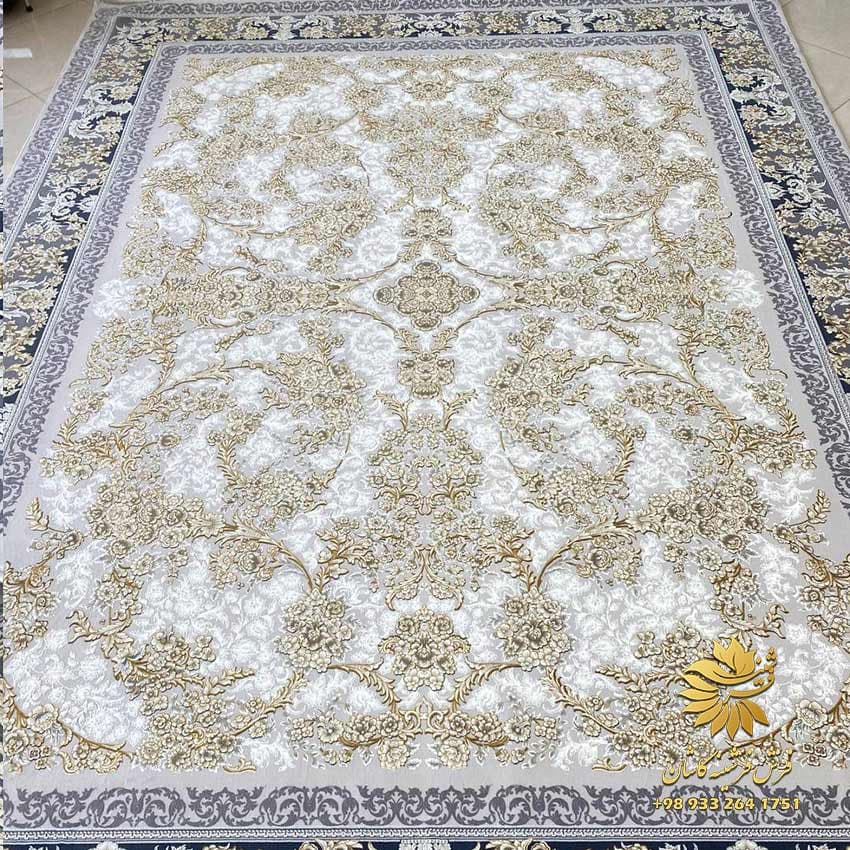 فرش کرم طلایی کاشان 1200 شانه ماهور — تصویر ۶