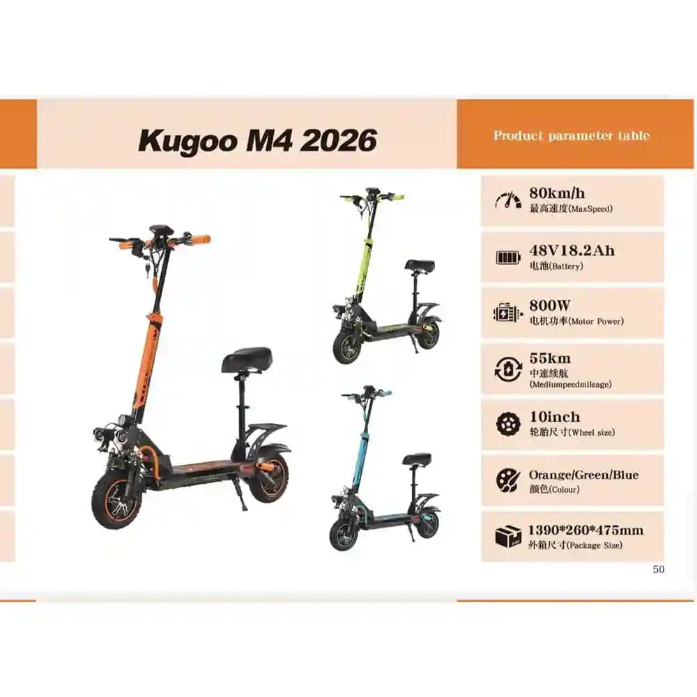 اسکوتر برقی KUGOO M4 2026 | با موتور دوگانه، باربند و طراحی شیک — تصویر ۳