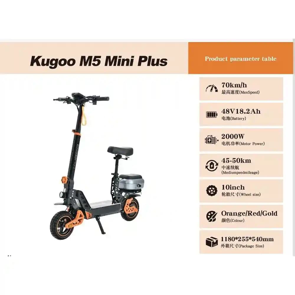 اسکوتر برقی KUGOO M5 Mini Plus | ارتقایی چشمگیر در باتری و برد حرکتی — تصویر ۳