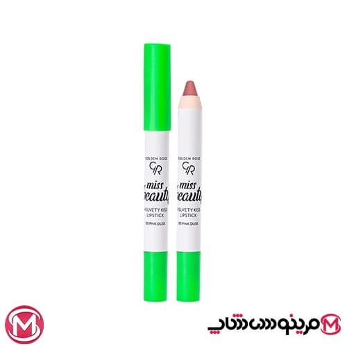رژ لب مدادی مدل MISS BEAUTY گلدن رز شماره 03