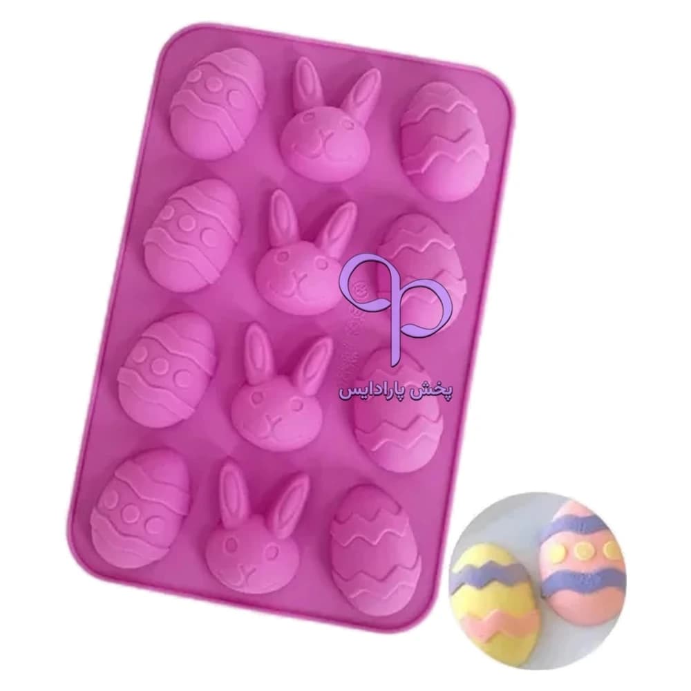 قالب سیلیکونی تخم مرغ و خرگوش 12 خانه چینی