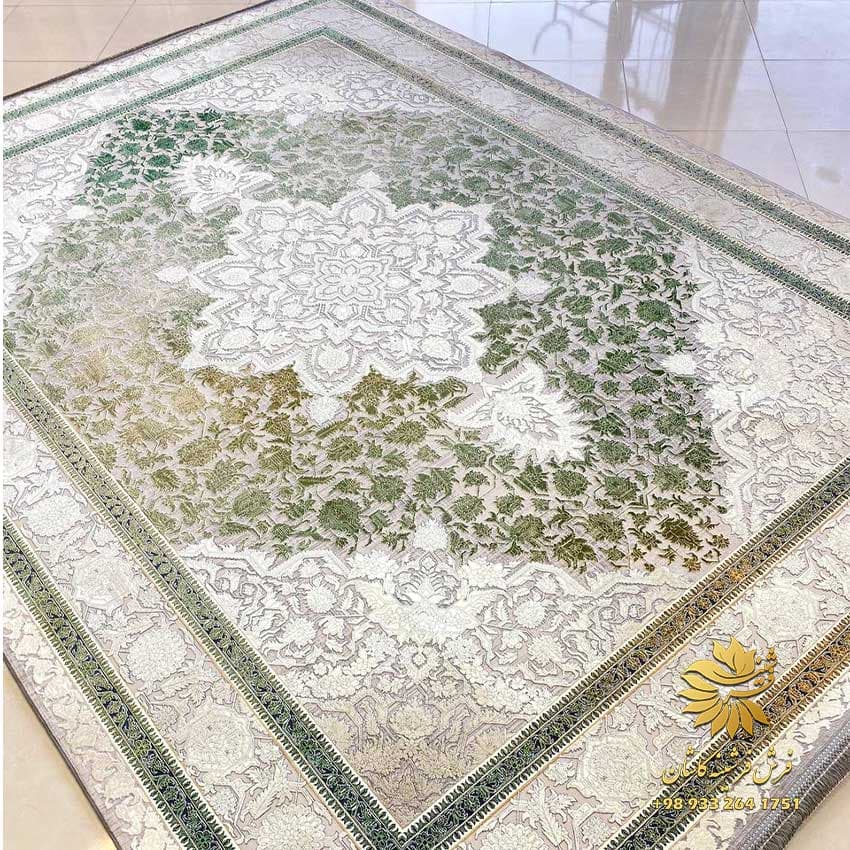 فرش طرح هریس سبز 1200 شانه مدرن 1220a — تصویر ۶