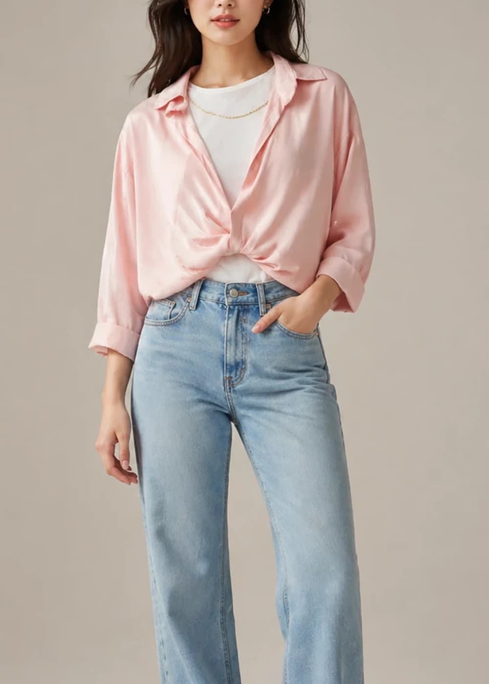ست تاپ و شومیز جلو گره‌ای زنانه مدل wcr034