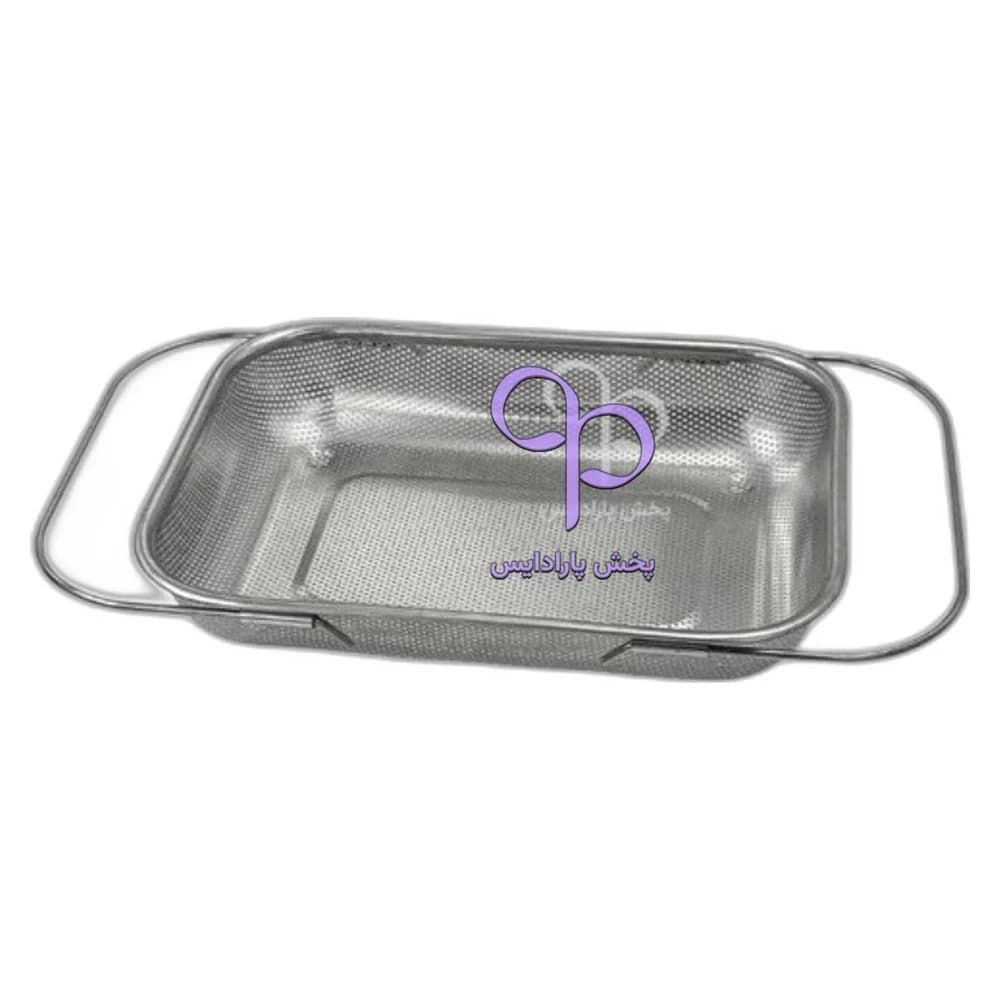 سبد استیل مستطیل دسته دار 22*30 چینی