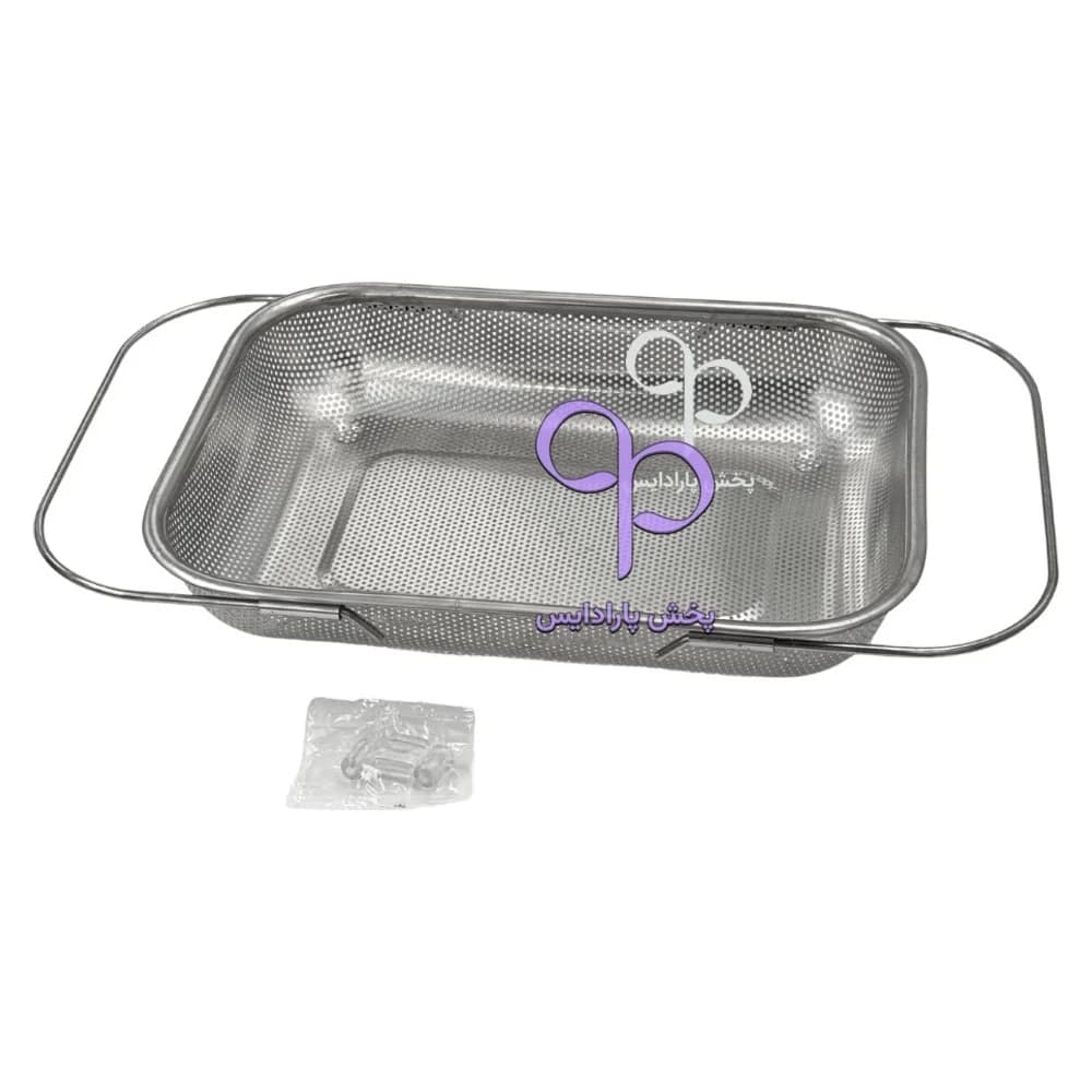 سبد استیل مستطیل دسته دار 24*32 چینی