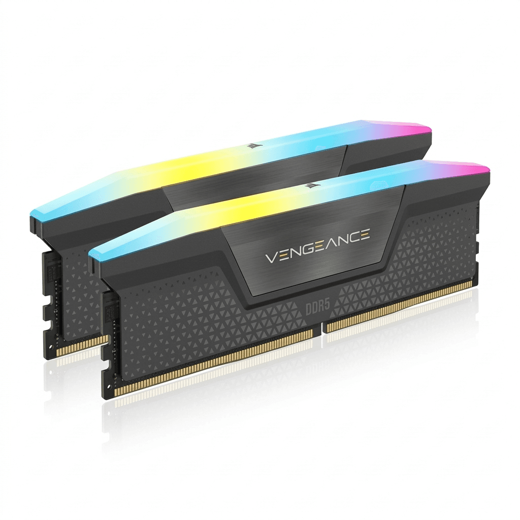 رم کامپیوتر کورسیر دو کاناله نورپردازی RGB سرعت 5600 MT/s ظرفیت 32 گیگابایت کارکرده (استوک) | Corsair RGB Dual Channel 5600MT/s 32GB Used Computer RAM — تصویر ۲