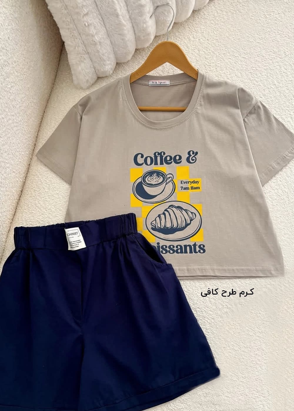 ست تیشرت کراپ و شلوارک زنانه مدل wcs002 — تصویر ۸