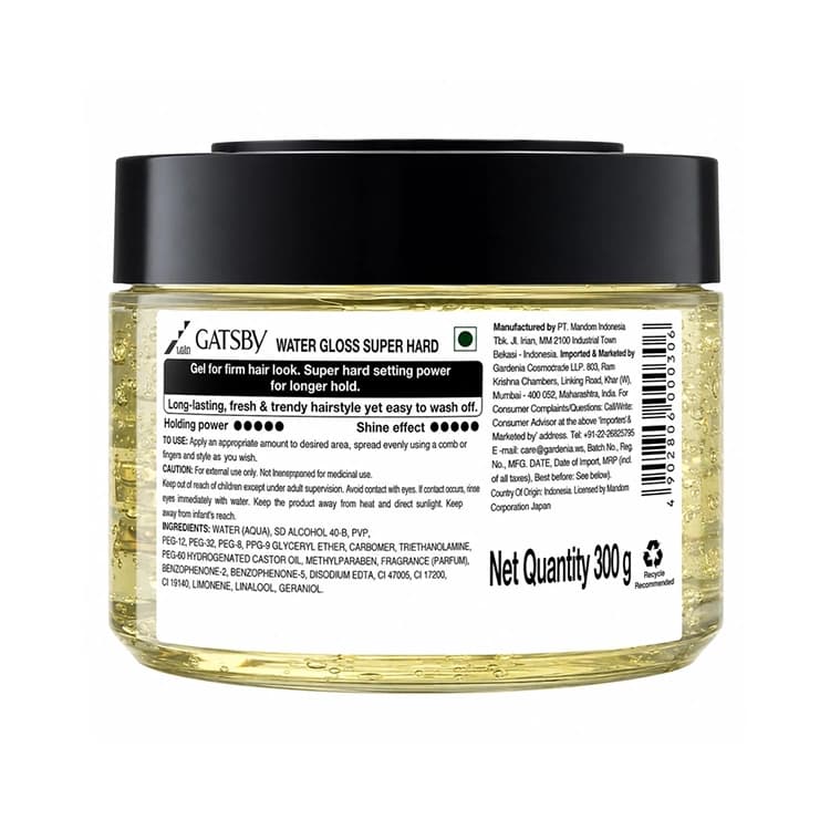 ژل مو GATSBY مدل Water Gloss Super Hard وزن 300 گرم — تصویر ۲