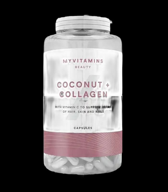 قرص Coconut Collagen برند مای ویتامینز 60 و 180عددی جوانساز و شفاف کننده پوست، تقویت مو و ناخن